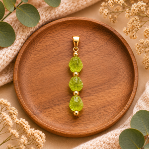 จี้พลอยเพอริดอท |   จี้คริสตัลดิบทำมือ - Product Image 1