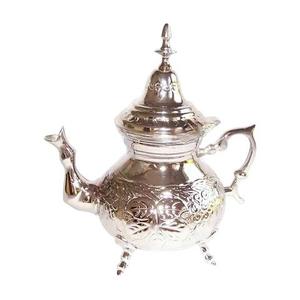 Tetera árabe plateada más vendida, soporte para café, olla coleccionable de latón hecha a mano, tetera grande, cafetera, calentador - Product Image 1