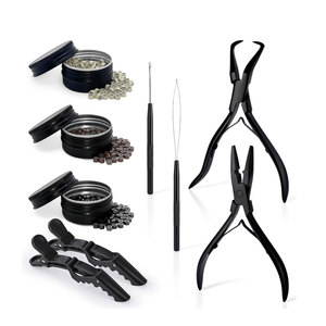Kit d'accessoires personnalisés pour extensions capillaires : Outil de retrait de micro-anneaux, boucle de traction, ciseaux, pinces multi-formes, perles en acier – Meilleur prix - Product Image 3