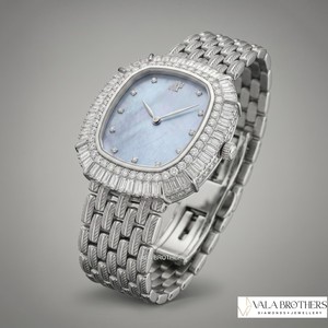นาฬิกาเพชร AP MOISSANITE ขนาด 30 มม. สายสแตนเลส สตีล อะนาล็อก ควอตซ์ ดีไซน์หรูหรา คริสตัลแซฟไฟร์ ตัวล็อคแบบ Deployment Clasp - Product Image 6