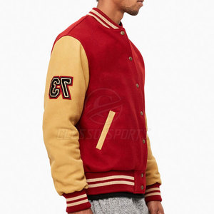 Chaqueta Letterman para Hombre, Manga Larga, Clásica, Informal, Abrigo Cálido para Uso Diario, Chaqueta Letterman Clásica para Hombre - Product Image 4