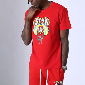 Derniers ensembles d'été décontractés pour hommes avec logo imprimé, t-shirt et short de couleur unie, en promotion - Product Image 4