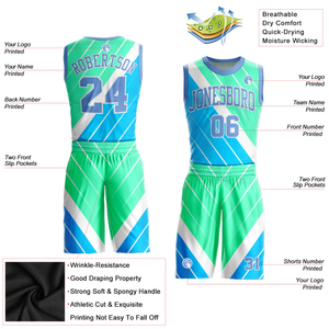 Tenue d'équipe de basketball personnalisée, kit de basketball en maille polyester respirante, fabricant en gros, prix d'usine - Product Image 2