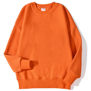 Sweat-shirt unisexe à col ouvert, manches longues, couleur beige unie, logo personnalisé, 100% coton French Terry, col rond, épaules tombantes. - Product Image 4