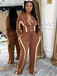 Conjunto Deportivo Casual de 2 Piezas para Mujer, Chaqueta de Manga Larga, Pantalones Deportivos, Atuendo Deportivo Informal para el Día a Día - Product Image 5