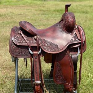 Silla de montar para caballo de cuero genuino hecha en India, suave y muy cómoda, de la mejor calidad, ecológica, estilo inglés, con logotipos impresos. - Product Image 6