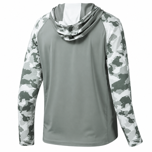 Sweat-shirt à capuche camouflage pour homme, manches longues raglan, séchage rapide, tricoté, coupe classique, décontracté, pour l'été - Product Image 3