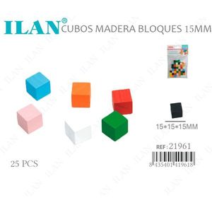 Cubi di legno Iln da 15 mm, 25 pezzi per artigianato ed educazione - Product Image 3