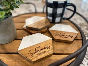 Ensemble de sous-verres en marbre et bois de luxe par NEHA ENTERPRISES, sous-verres décoratifs faits à la main pour bar et cuisine - Product Image 2