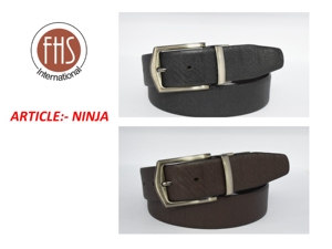 Cinturón de Cuero Reversible de Alta Calidad para Hombre FHS International - Cinturón Formal Texturizado Mate Pequeño para Hombre - Product Image 5