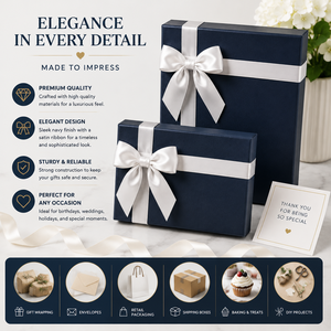 Boîte cadeau rigide de luxe avec ruban et fermeture magnétique, emballage en papier premium pour bijoux de mariage, cosmétiques et occasions spéciales - Product Image 5