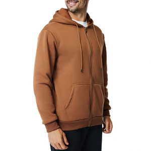 Sudadera con Capucha y Cierre para Hombre, 100% Algodón, Invierno, Color Sólido, Felpa, Casual, Impresión Digital - Product Image 1