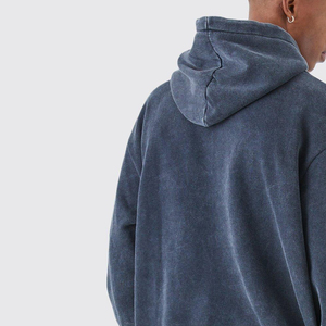 Sudadera con Capucha Azul Marino para Hombre, Color Sólido, Felpa de Algodón, Corte Casual, Manga Regular, Diseño con Bolsillo, Transpirable, Talla Grande, Otoño - Product Image 4