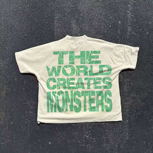 Camiseta de Hombre de Algodón 100% Personalizada de Alta Calidad con Estampado de World Creates Monsters, Cuello Redondo, Manga Corta, Estilo Urbano, 320g - Product Image 5