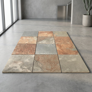 Carreaux de porcelaine d'extérieur naturels à lattes de 20 mm R11, robustes, mats, antidérapants, 60x60 cm, pour pavage et revêtements de sol modernes de salle de bain - Product Image 2