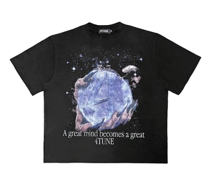 Camiseta Corta de Algodón Grueso, Camisetas Oversize, Logotipo Personalizado, Streetwear, Corte Cuadrado, Camiseta para Hombre - Product Image 1