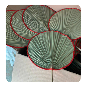 พัดใบปาล์มทำมือแบบธรรมชาติ สไตล์เรียบง่าย โบโฮ ของตกแต่งบ้าน งานฝีมือเวียดนาม - Product Image 4