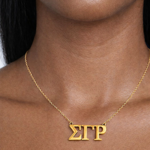 Collar con Letras Griegas Doradas de Sigma Gamma Rho, Cadena con Colgante para Mujer, Joyería Minimalista, Regalo Elegante y con Estilo - Product Image 2