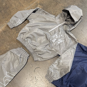 Custom Streetwear 3m Reflective Windbreaker Set <b>Zip</b> <b>up</b> Pullover <b>Jackets</b> and Nylon Track Pants Set Jogging Windbreaker Tracksuit - Product Image 6