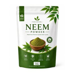 Poudre de feuilles de Neem 100% pure, séchée naturellement, 500g, qualité cosmétique, fournisseur en gros d'Inde - Product Image 1