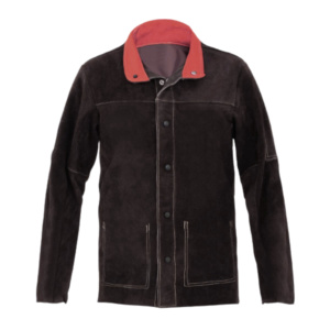 Veste de travail en cuir de vachette pleine fleur pour la sécurité industrielle, résistante au feu et aux coupures, veste de soudeur de protection individuelle - Product Image 5