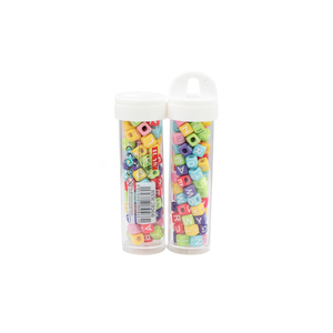 Perline con lettere Ilan 6x6mm 15g in barattolo per la creazione di gioielli fai da te - Product Image 1