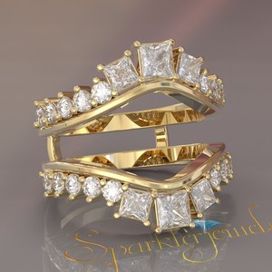 Customizable Ring Enhancer, Aggie Ring <b>Wrap</b>, Diamond Ring <b>Wrap</b>, Moissanite Matching Ring, Eternity Ring, Diamond Eternity Band - Product Image 3