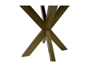 Modern Foldable Round Black <b>Marble</b> <b>Top</b> 4-Seater Dining Table with Metal X-Leg Base for Home or Commercial Use - Product Image 4