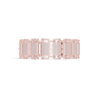 Bracelet manchette ouverte Aurum Diam Or Argent avec pendentif nom micro-pavé, Moissanite taille brillant D-VVS, breloque certifiée EGI, forme couronne