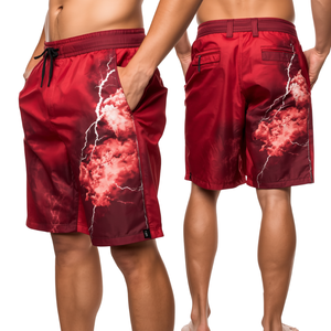 Pantalones Cortos Estampados para Hombre con Diseño Inspirado en el Trueno y Estilo Urbano Moderno - Product Image 2