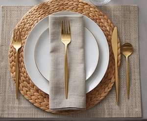 Ensemble de couverts en or mat, design minimaliste, résistant à la rouille, couverts en métal, vaisselle de mariage, manche long - Product Image 5