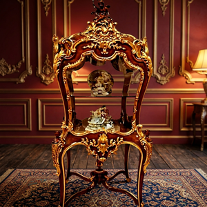 Mesa de Madera Maciza Hecha a Mano de Primera Calidad, Acabado Dorado Antiguo, Ligera, Portátil, Decorativa, Muebles para Sala de Estar, OEM, ODM, Venta al Por Mayor - Product Image 1