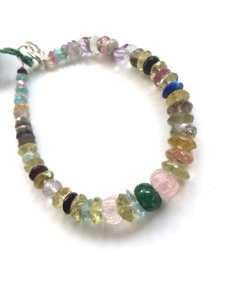 ลูกปัดพลอยธรรมชาติหลากหลายแบบเจียระไน 1 เส้น สำหรับทำเครื่องประดับชั้นดี สร้อยคอพลอย - Product Image 5