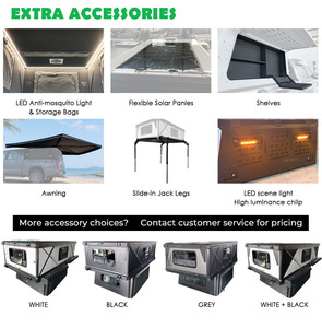 Cámper vertical desplegable para camioneta, con techo rígido de aluminio, para Ford F150, RAM 1500, Silverado de tamaño completo, <span class=keywords><strong>cama</strong></span> larga, para viajes por tierra - Product Image 6