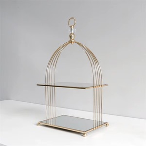 Support à gâteau en métal à deux niveaux, design tendance, aspect haut de gamme, prix de gros compétitifs. - Product Image 1