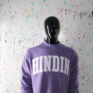 Sudadera Morada con Cuello Alto 100% Blanca con Apliques Bordados, Sudadera de Cuello Ancho URBAN PRODUCTIONS - Product Image 4