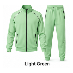 Conjunto de Chaqueta Deportiva para Hombre con Cierre de Cremallera, Poliéster Elástico, para Calentamiento, Fabricante, Venta al Por Mayor, Personalizado - Product Image 2