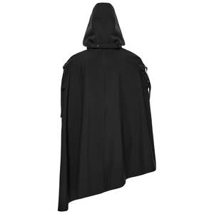 Manteau à Capuche Noir Gothique pour Homme, Style Punk, Coupe Irrégulière, Vente Chaude, OEM ODM, Vente en Gros 2026 - Product Image 6