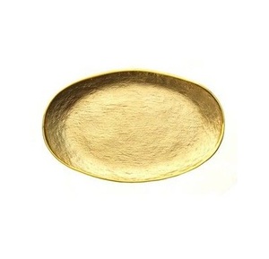 Premium Style Golden Aluminum Serving <b>Tray</b> With Oval Shape for Home Dining <b>Table</b> Chocolate and Fruit Serving <b>Trays</b> - Product Image 1