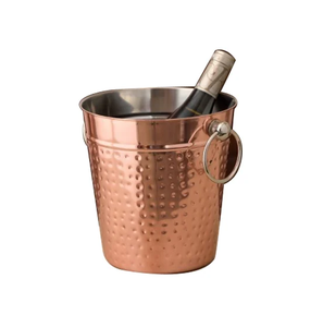 Seau à glace en cuivre martelé avec poignée en anneau, design martelé, vente en gros, seaux à glace en cuivre, offre spéciale - Product Image 1