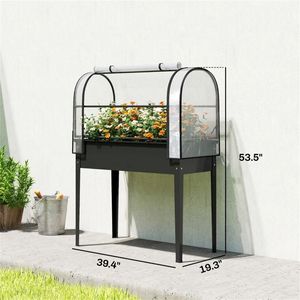 Fioriera rialzata nera per giardino, vasi e fioriere, cassetta per la semina - Product Image 5
