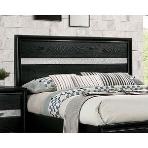 Contemporary Queen Size Solid Wood <b>Bed</b> with <b>Storage</b> 1pc <b>Black</b> Bedroom Furniture - Product Image 3