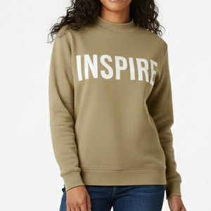 Sweat-shirt classique pour femme, coupe ample, col montant, respirant, style moderne minimaliste, mode streetwear - Product Image 1