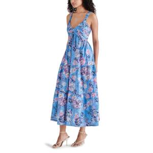Robe midi décontractée vintage pour femme en polyester/coton, lavable, avec fermetures éclair, col contrastant, coupe évasée, pour usage quotidien, style pakistanais - Product Image 1