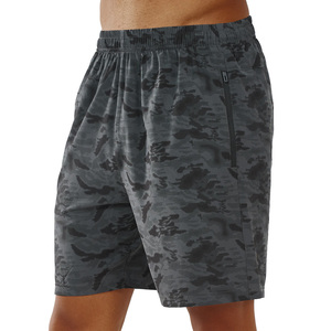 Men's Gray Solid Quick Dry Bermuda Shorts <b>Elastic</b> Waist Pockets Casual Workout Running Shorts - Product Image 5