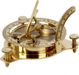 Brass Sundial <b>Compass</b> Nautical Navigation Instrument Vintage Maritime <b>Compass</b> Decorative Collectible <b>Compass</b> Gift - Product Image 4