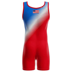 <b>Men</b> Custom Fit Breathable Wrestling Uniforms Sublimated Compression Wrestling Singlets Wrestling Gym <b>Bodysuits</b> Singlets - Product Image 5