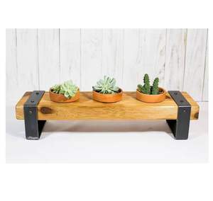 Soporte de Madera para Suculentas, Soporte de Escritorio para Plantas de Interior, Mini Macetero Rústico, Decoración de Jardín para Mesa - Product Image 1