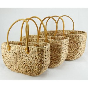 Vintage Bow Straw <b>Bag</b> for <b>Women</b> Handwoven Seagrass <b>Beach</b> Tote with Linen Lining Eco-friendly Spring Fashion Shoulder Handheld - Product Image 1
