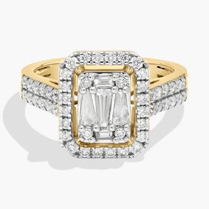 Diamond Cluster <b>Statement</b> <b>Ring</b> In White Gold - Product Image 1